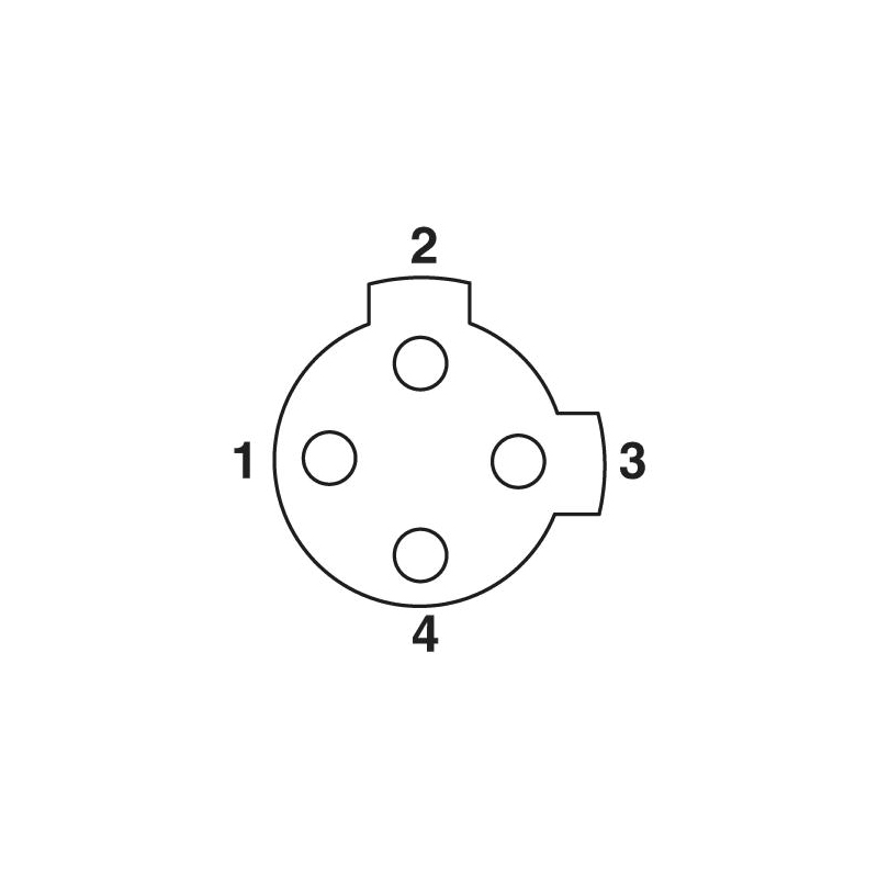 M12 4pins C code female straight rear panel mount connector M16 thread,unshielded,single wires,brass with nickel plated shell